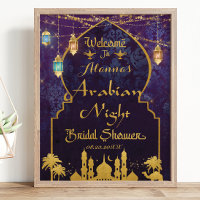 Exotic Arabian Nights Lamp Bridal Shower Welcome
