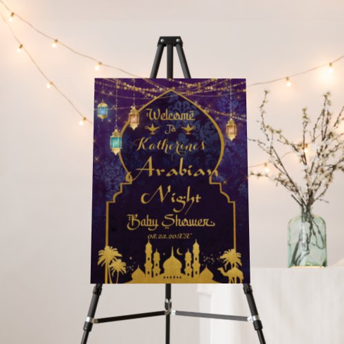 Exotic Arabian Nights Lanterns Baby Shower Welcome Foam Board