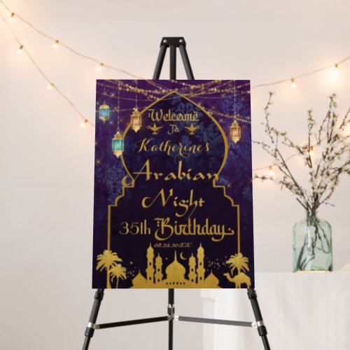 Exotic Arabian Nights Lanterns Birthday Welcome Foam Board