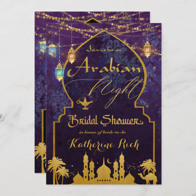 Exotic Arabian Nights Lanterns Bridal Shower Invitation | Zazzle