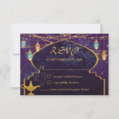 Exotic Arabian Nights Lanterns Camels Lamp RSVP Card (Front)
