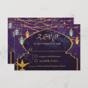 Exotic Arabian Nights Lanterns Camels Lamp RSVP Card