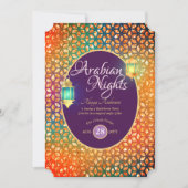Exotic Arabian Nights Party String Lights Lanterns Invitation (Front)