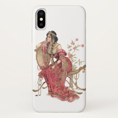 Exotic Art Nouveau Woman in Ornate Costume iPhone X Case