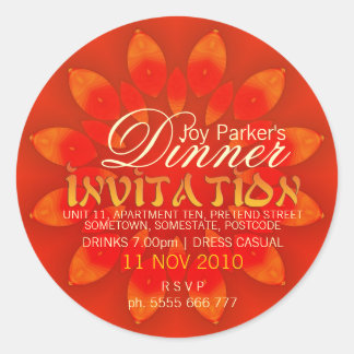 Exotic Asia Dinner Invitation Sticker