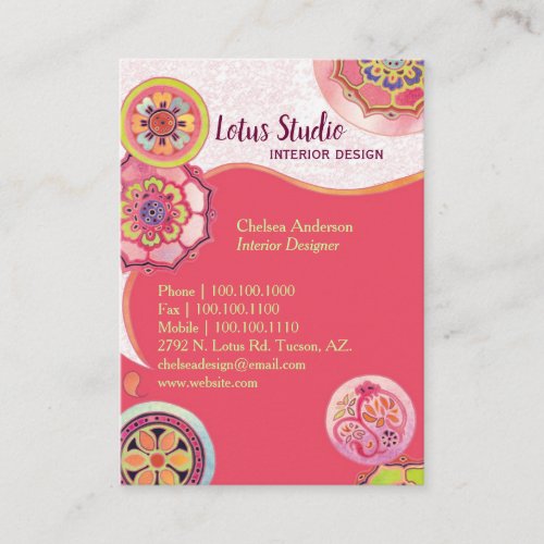 Elegant Lotus Patterns Business Card