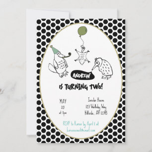 Exotic Australian Animal Kids Birthday Invitation
