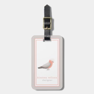 Exotic Australian Galah Bird - Personalized Luggage Tag