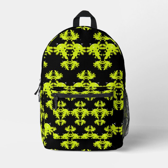 Exotic Axototl Salamander Printed Backpack (Front)