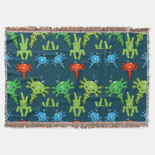 Exotic Axototl Salamander Throw Blanket