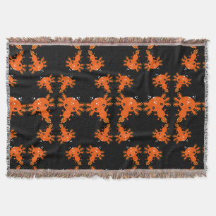 Exotic Axototl Salamander Throw Blanket