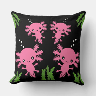 Exotic Axototl Salamander  Throw Pillow