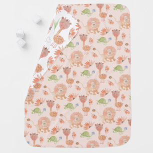 Exotic Baby Animals Watercolor Hand-painted Blanket