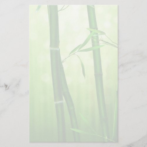 Exotic Bamboo Stalks and Green Yellow Background Stationery