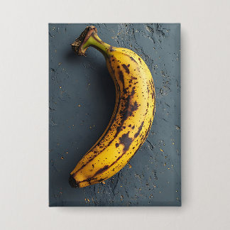 Exotic Banana Lying on a Gray Surface Button