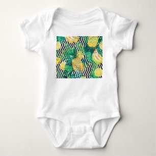 Exotic Bananas Lemons Tropical Seamless Baby Bodysuit