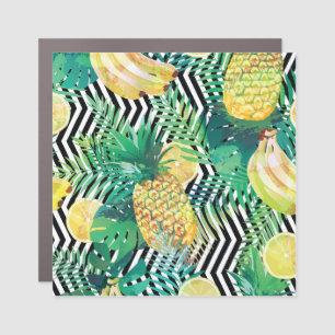 Exotic Bananas Lemons Tropical Seamless Car Magnet