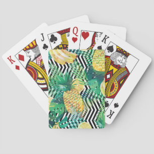 Exotic Bananas Lemons Tropical Seamless Poker Cards