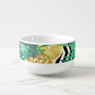 Exotic Bananas Lemons Tropical Seamless Soup Mug