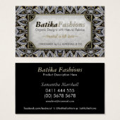 Exotic Batika Fashion Modern Tribal Business Cards (Front & Back)