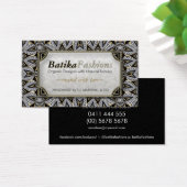 Exotic Batika Fashion Modern Tribal Business Cards (Desk)
