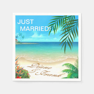 Exotic Beach ASK ME TO DRAW YOUR NAMES IN SAND Paper Napkins