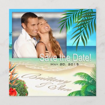 Exotic Beach (ask Me To Put Your Names In Sand) Invitation by glamprettyweddings at Zazzle