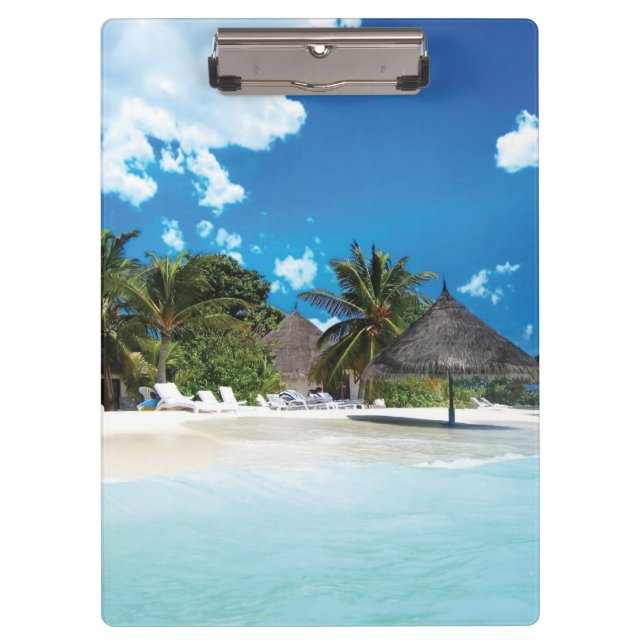 Exotic Beach  Clipboard (Front)