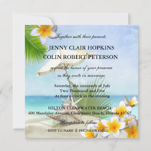 Exotic Beach Custom Wedding Invitation