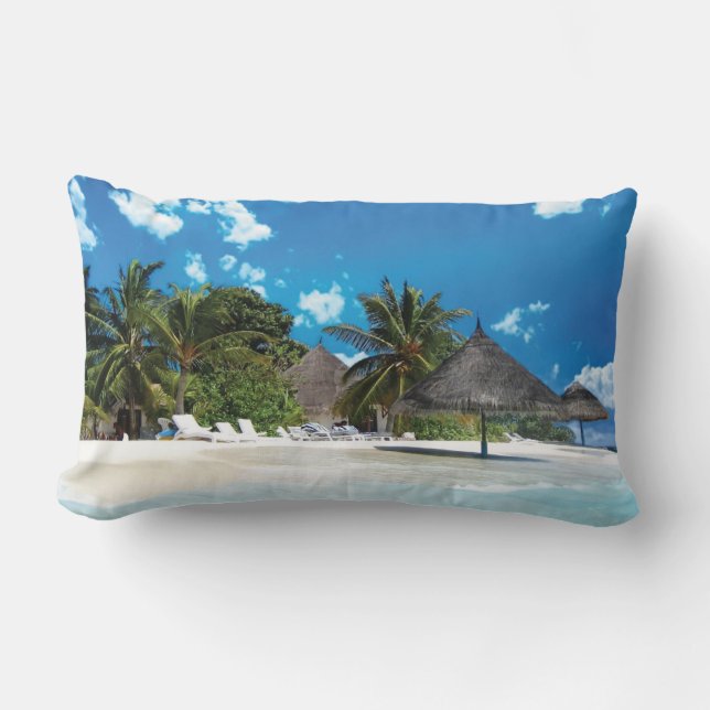 Exotic Beach  Lumbar Pillow (Front)