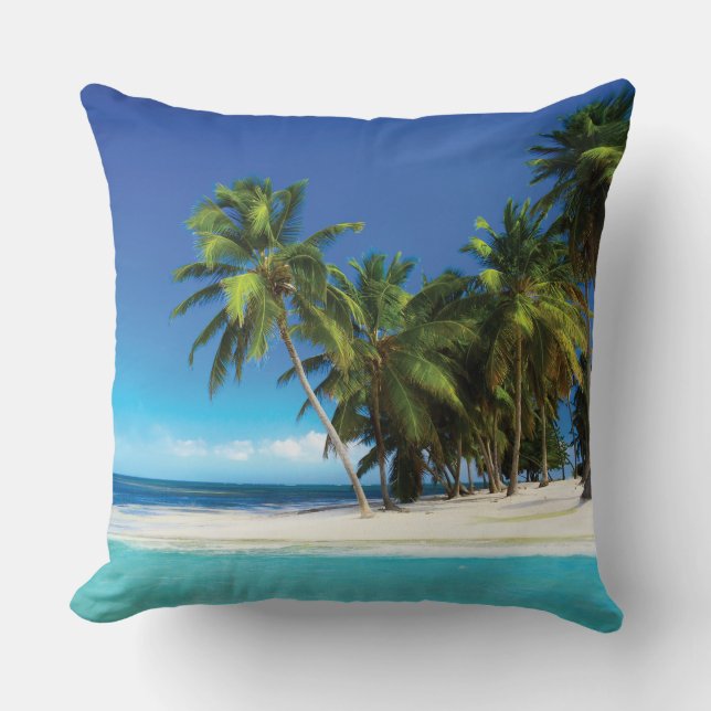 Exotic beach throw pillow (Front)
