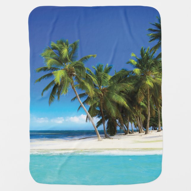 Exotic beach throw pillow baby blanket (Front)