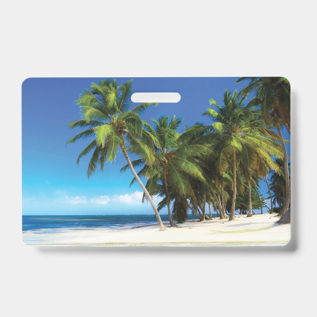 Exotic beach throw pillow badge (Front)