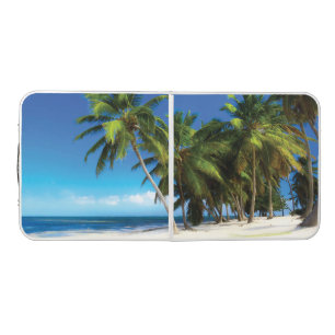 Exotic beach throw pillow beer pong table