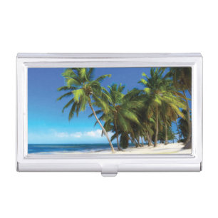 Exotic beach throw pillow business card case