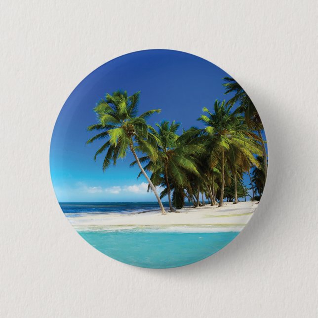 Exotic beach throw pillow button (Front)