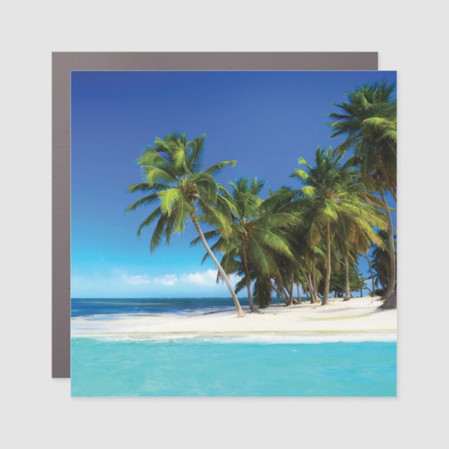Exotic beach throw pillow car magnet (Front)