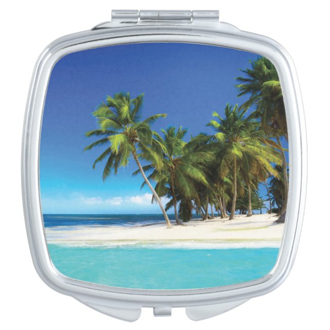 Exotic beach throw pillow compact mirror (Front)