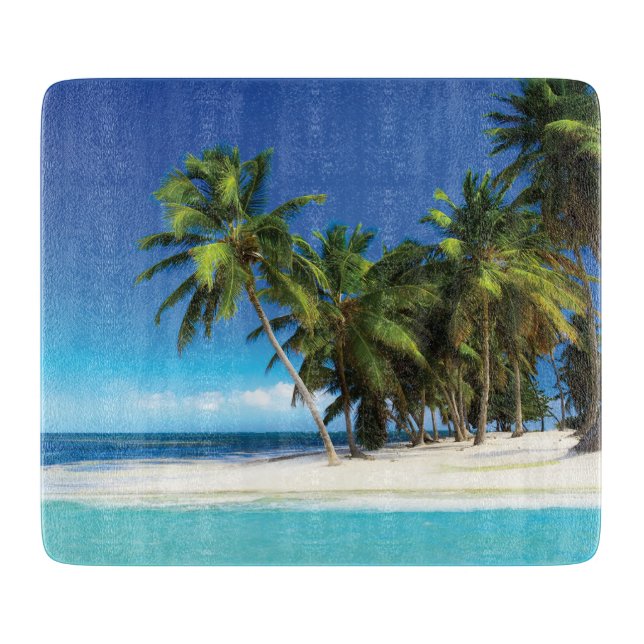 Exotic beach throw pillow cutting board (Front)