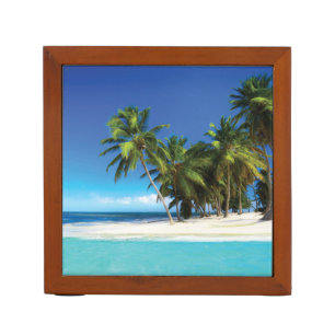 Exotic beach throw pillow desk organizer