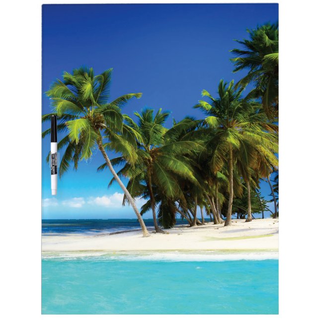 Exotic beach throw pillow dry erase board (Front)