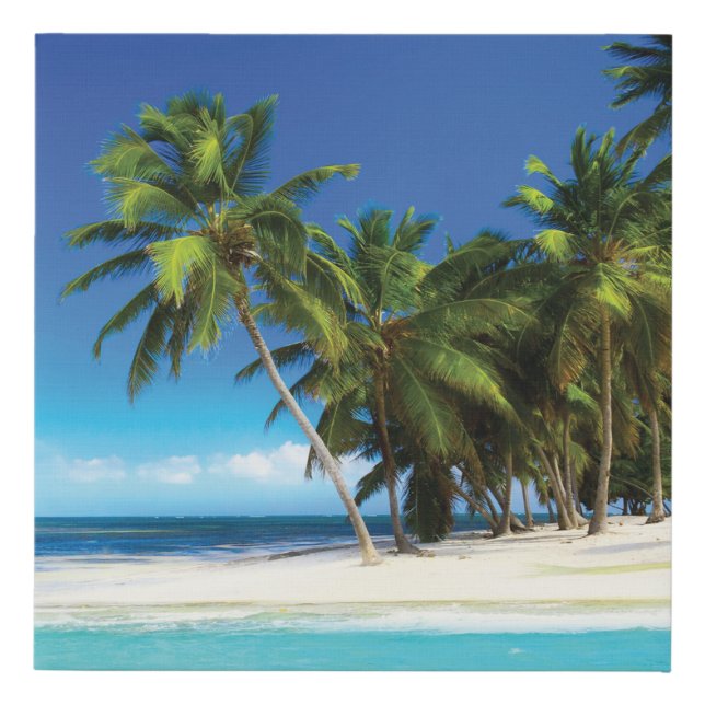 Exotic beach throw pillow faux canvas print (Front)