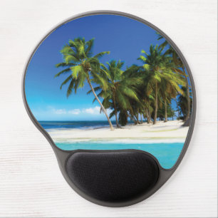 Exotic beach throw pillow gel mouse pad