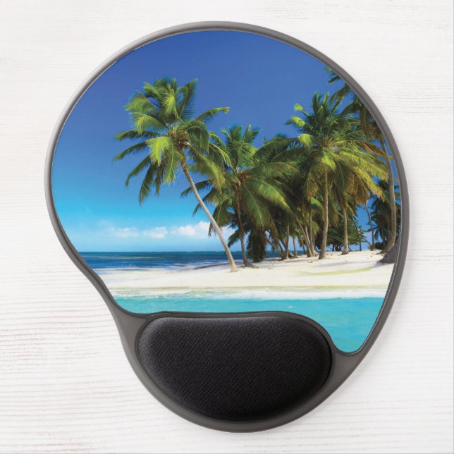 Exotic beach throw pillow gel mouse pad (Front)