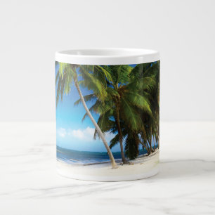 Exotic beach throw pillow giant coffee mug
