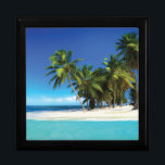 Exotic beach throw pillow gift box<br><div class="desc">tropical beach</div>