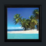 Exotic beach throw pillow gift box<br><div class="desc">tropical beach</div>