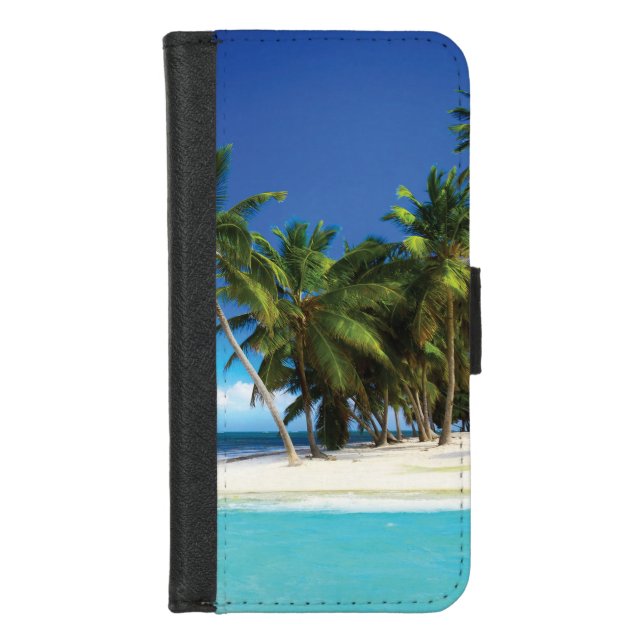 Exotic beach throw pillow iPhone wallet case (Front)