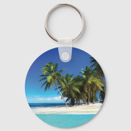 Exotic beach throw pillow keychain