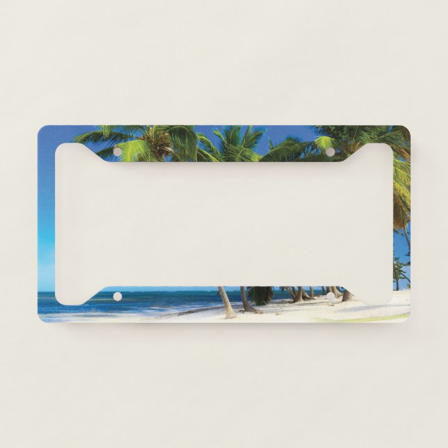 Exotic beach throw pillow license plate frame (Front)